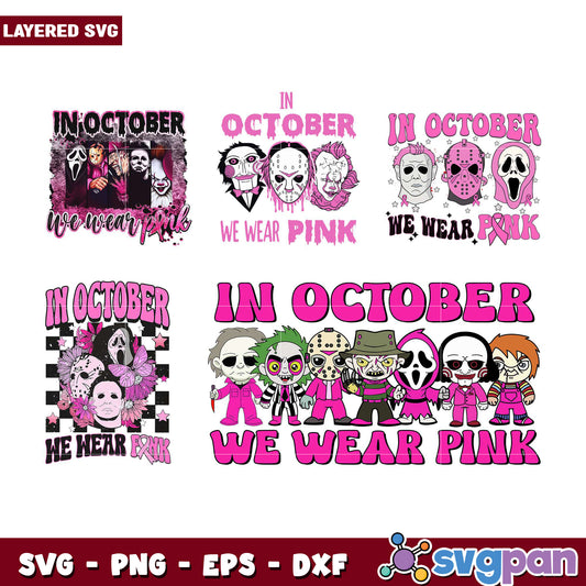 Pink Horror Halloween SVG Bundle