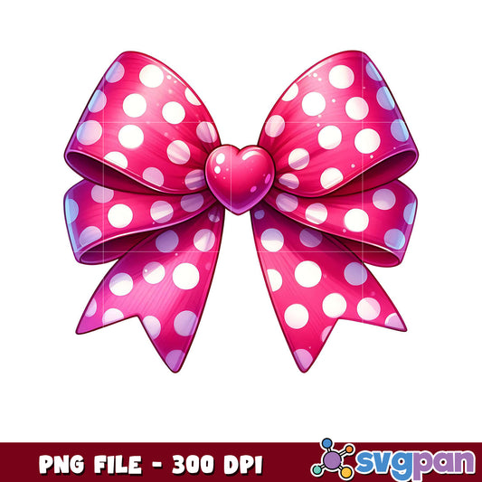 Pink Polka Dot Bow PNG, Cute Design for Crafts and Gifts
