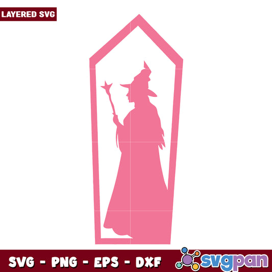 Pink Witch SVG Silhouette Cut File