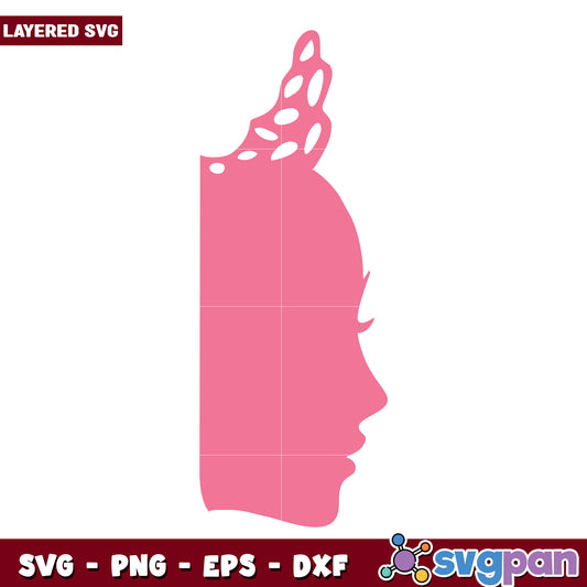 Pink Woman Face Butterfly SVG