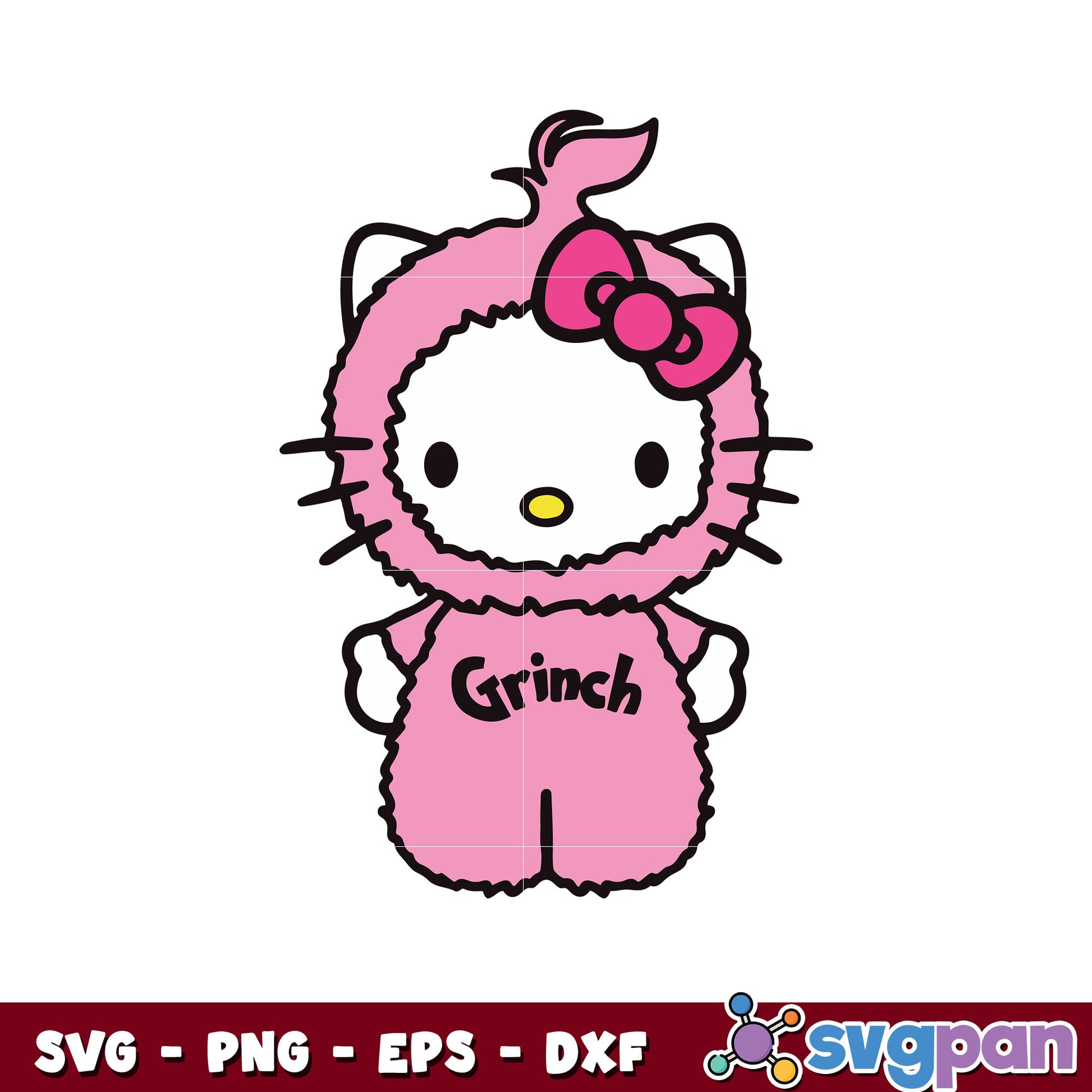 Pink grinch hello kitty christmas svg