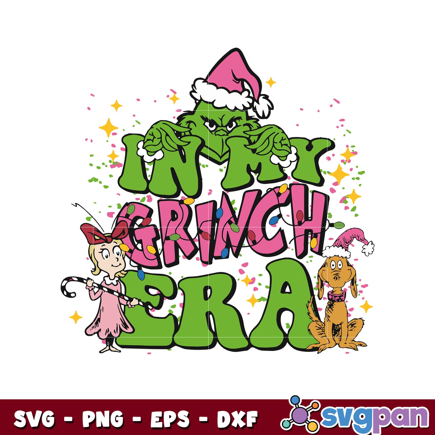 Pink in my grinch era christmas svg