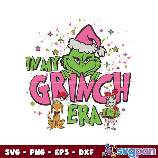 Pink santa hat in My grinch era svg