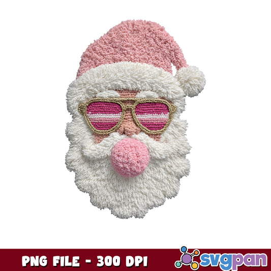 Pink santa png, cartoon png, christmas lights png
