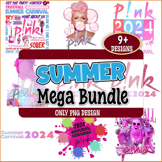 Pink summer carnival png bundle