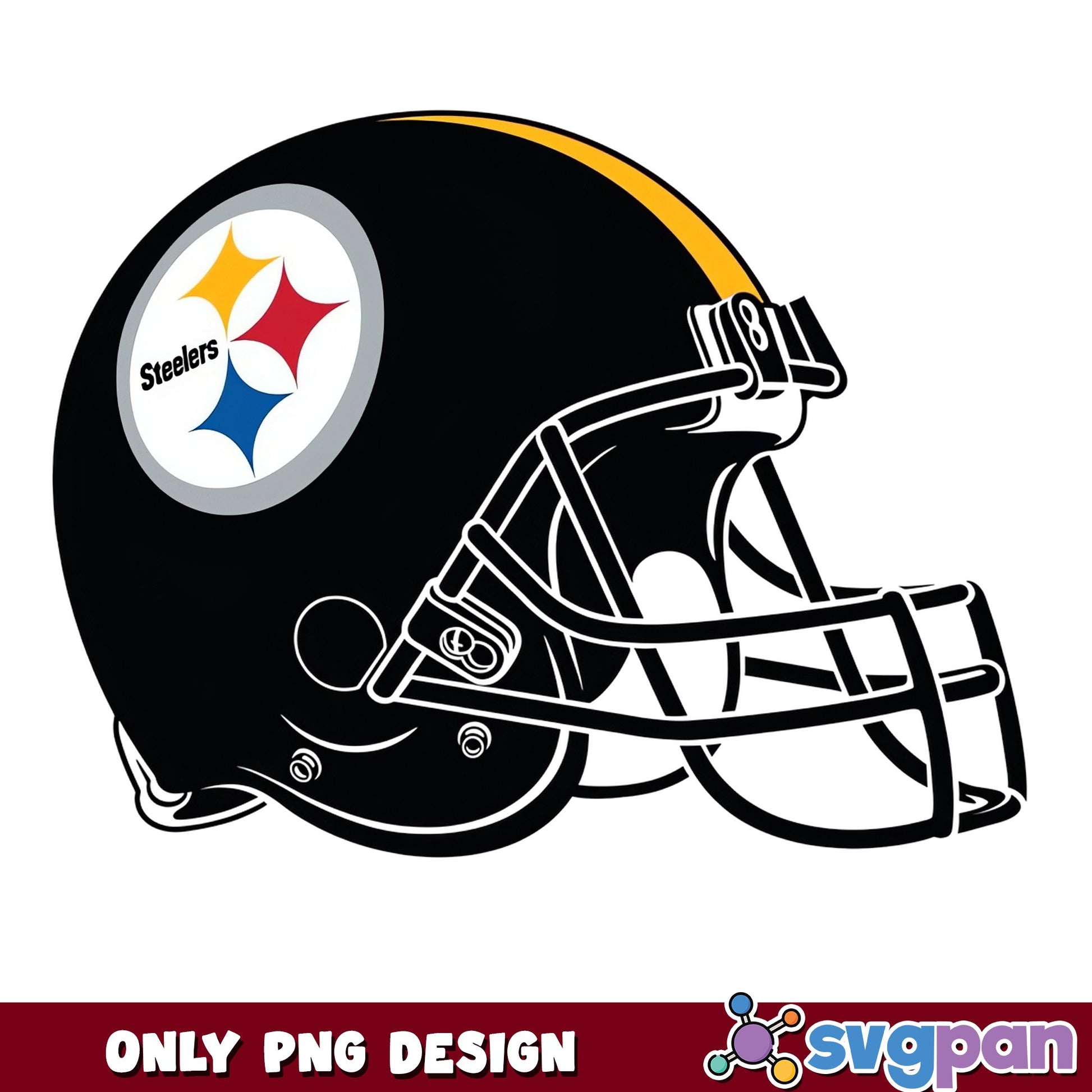 Pittsburgh Steelers Helmet PNG, Steelers Football PNG, NFL PNG