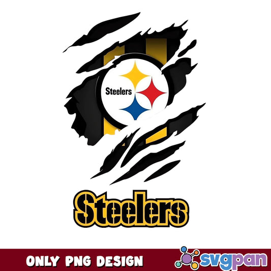 Pittsburgh Steelers Ripped PNG, NFL Football PNG, Steelers PNG