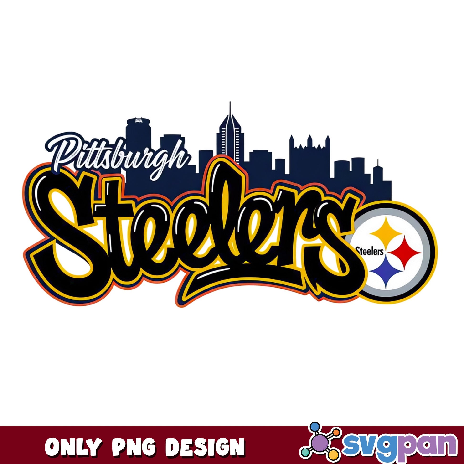 Pittsburgh Steelers Skyline PNG, Steelers Logo PNG, NFL PNG