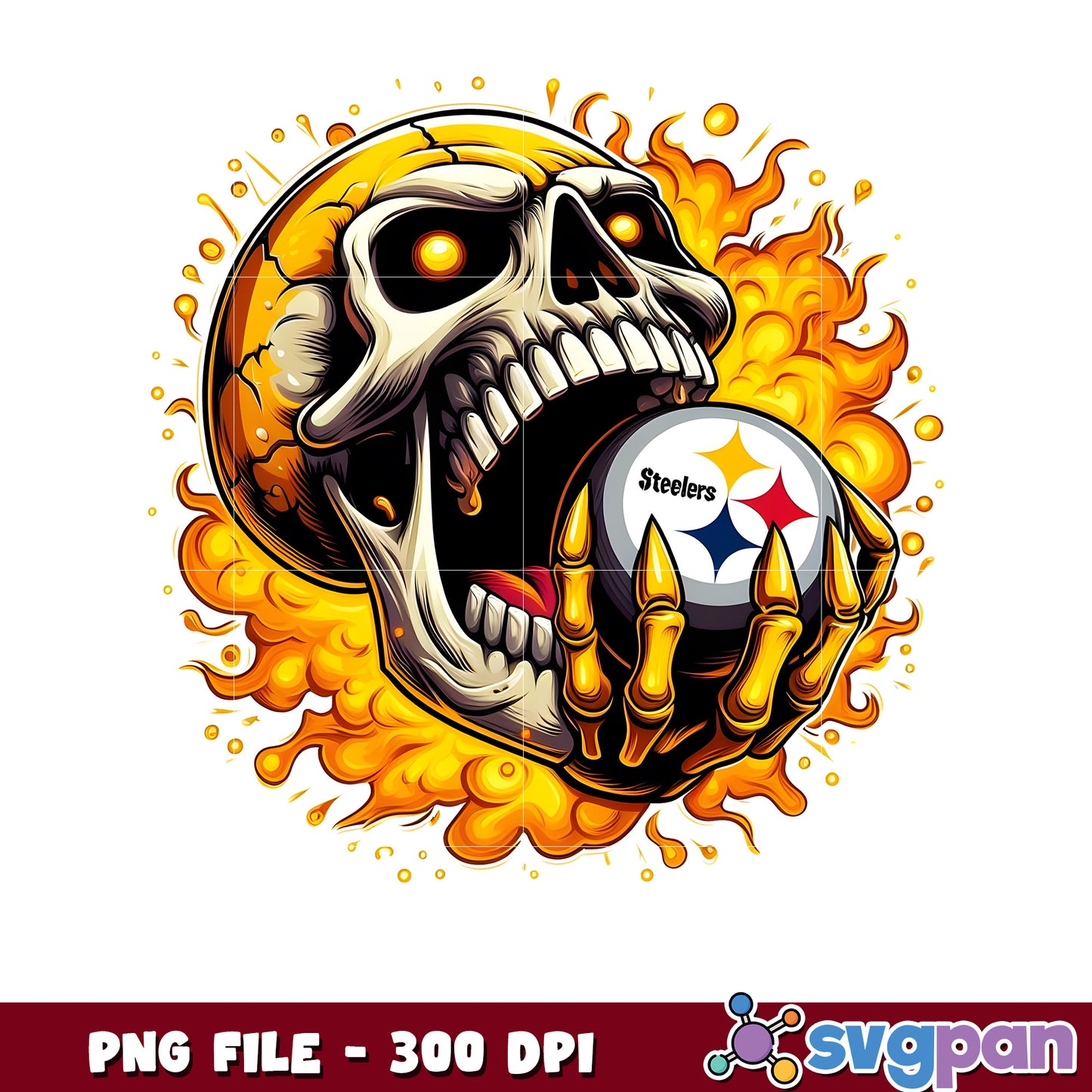 Pittsburgh steelers burning skull png, super bowl 2025 png, american football league png