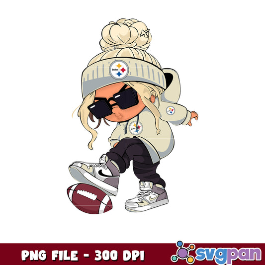 Pittsburgh steelers girl design png, game day vibes png png, nlf team logo png