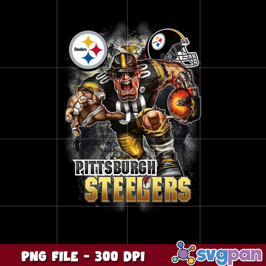 Pittsburgh steelers logo helmet and mascot png, super bowl png, american football png