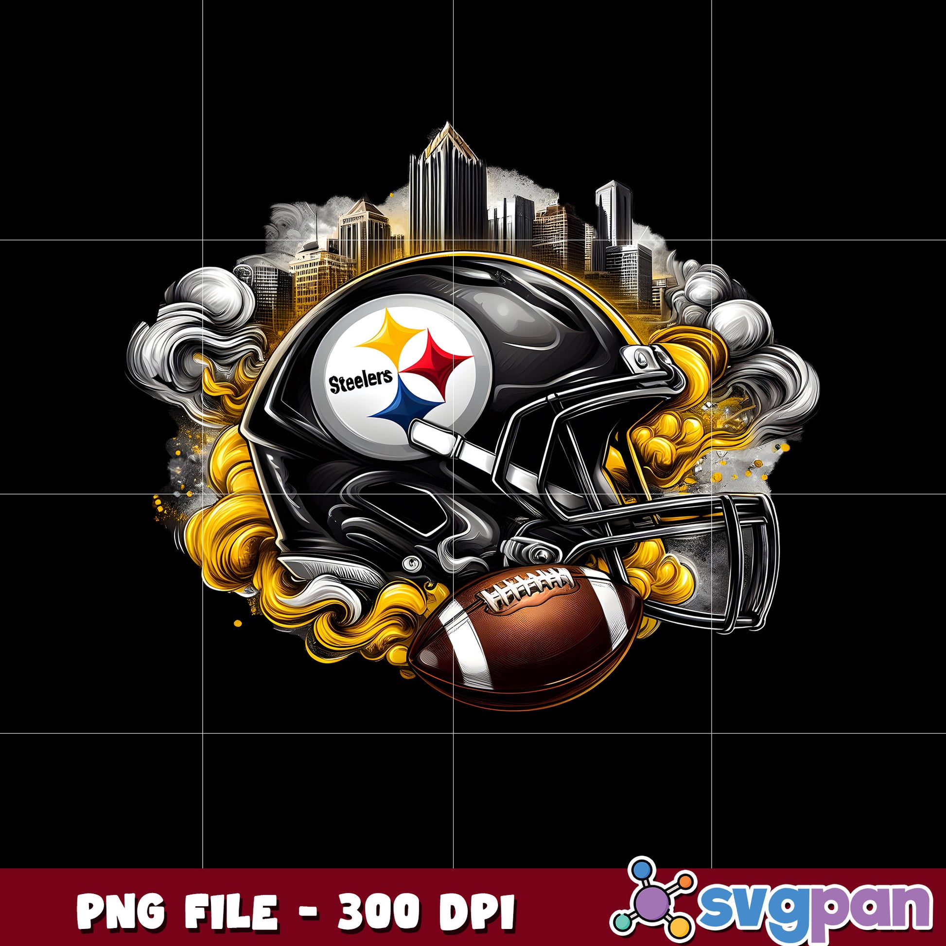 Pittsburgh steelers logo smoke helmet illustration png, nfl team helmet png, nfl design png