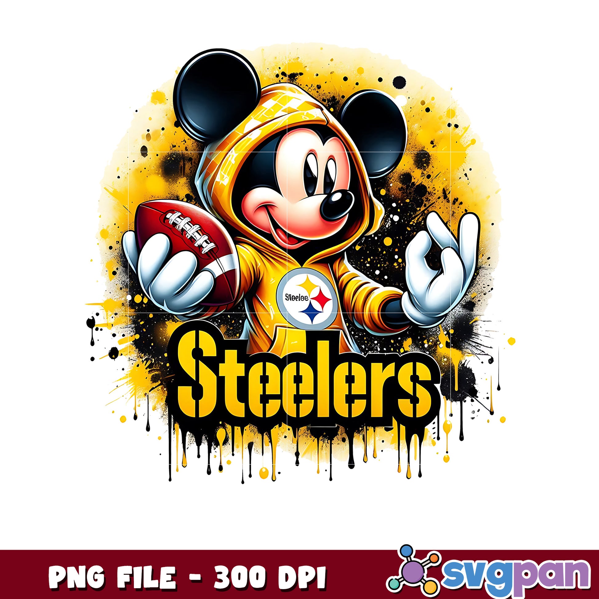 Pittsburgh steelers mickey mouse png, nfl png, nfl cartoon characters png