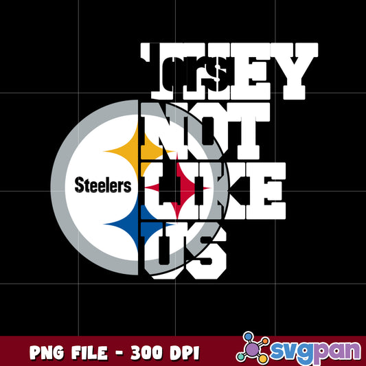 Pittsburgh steelers they not like us logo png, super bowl 2025 png, nfl teams helmet png