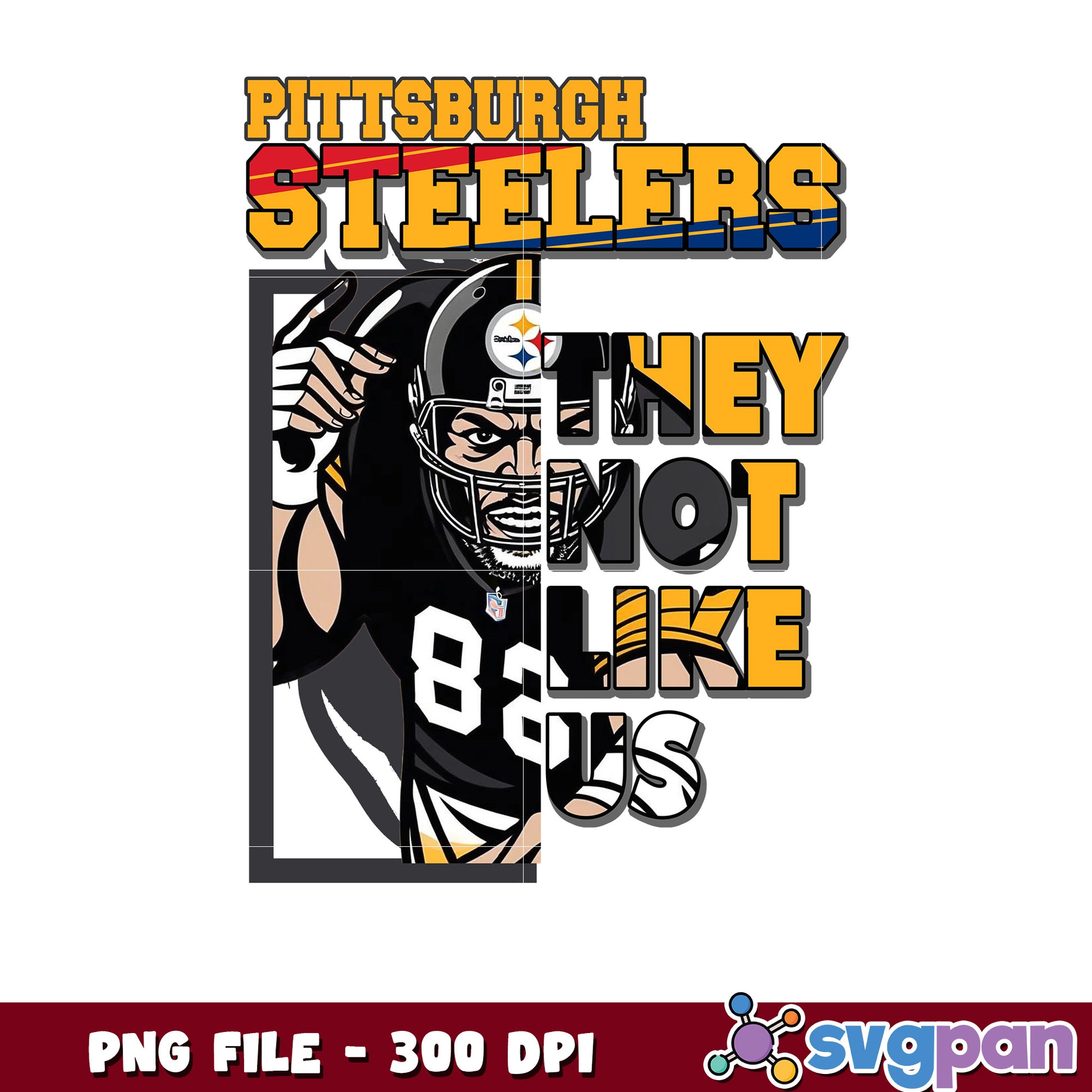 Pittsburgh steelers they not like us png, super bowl 2025 png, nfl teams helmet png