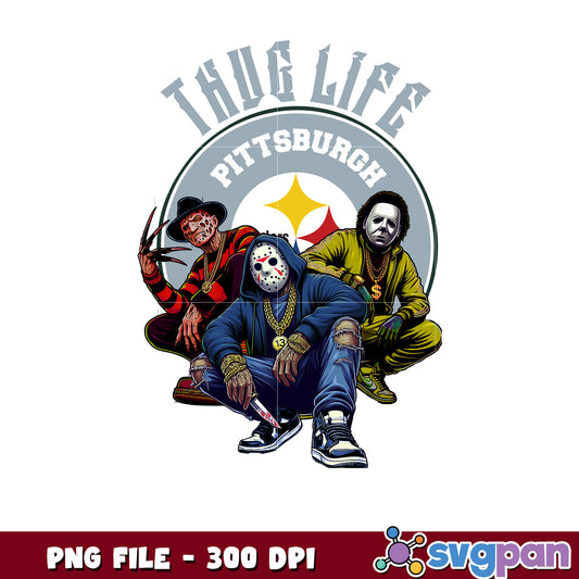 Pittsburgh steeler thug life png, horror movie characters  png, nfl teams helmet png