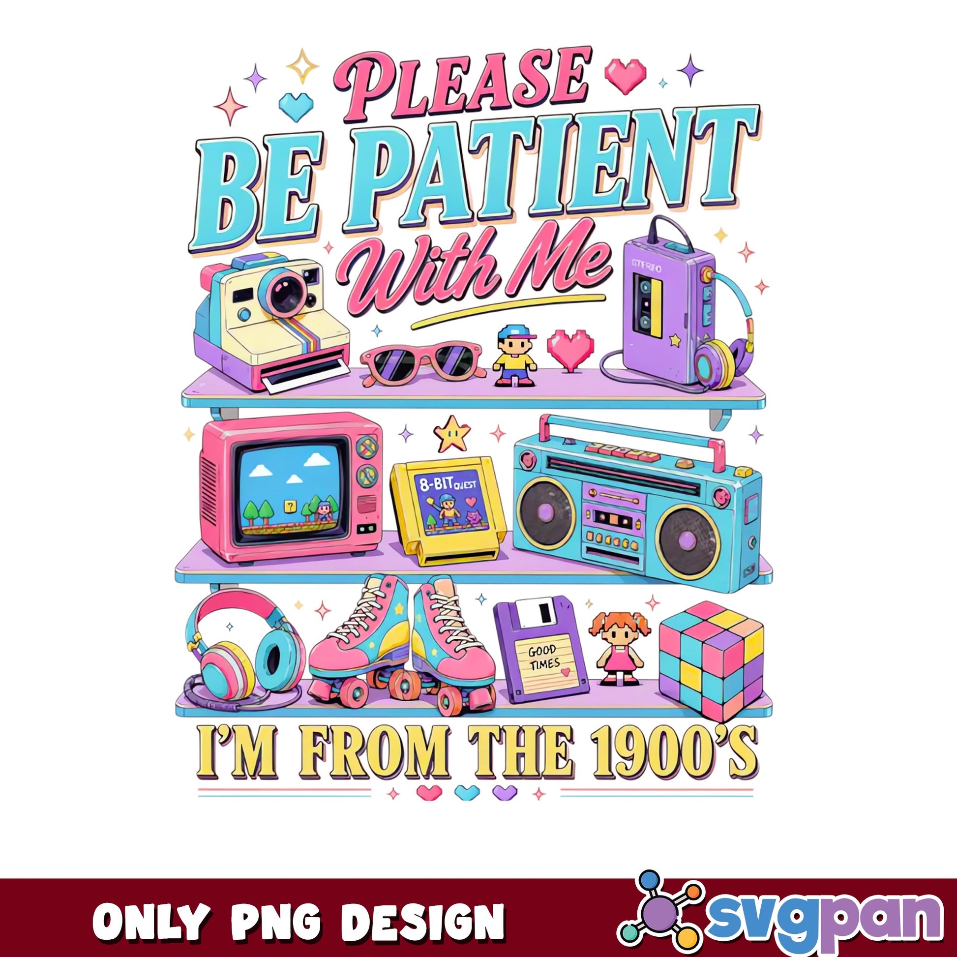 Please Be Patient With Me 1900s Retro PNG, 80s PNG, Funny PNG