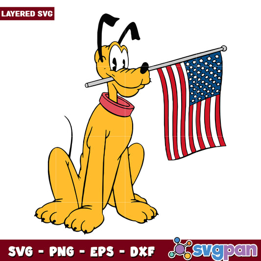 Pluto Patriotic SVG Dog Clipart