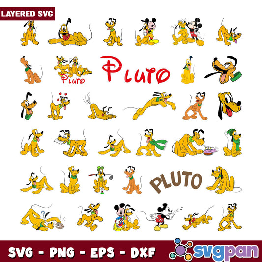 Pluto SVG Bundle Layered Designs
