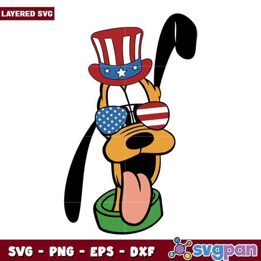Pluto America Disney 4th of July svg, Disney characters svg, Digital Download