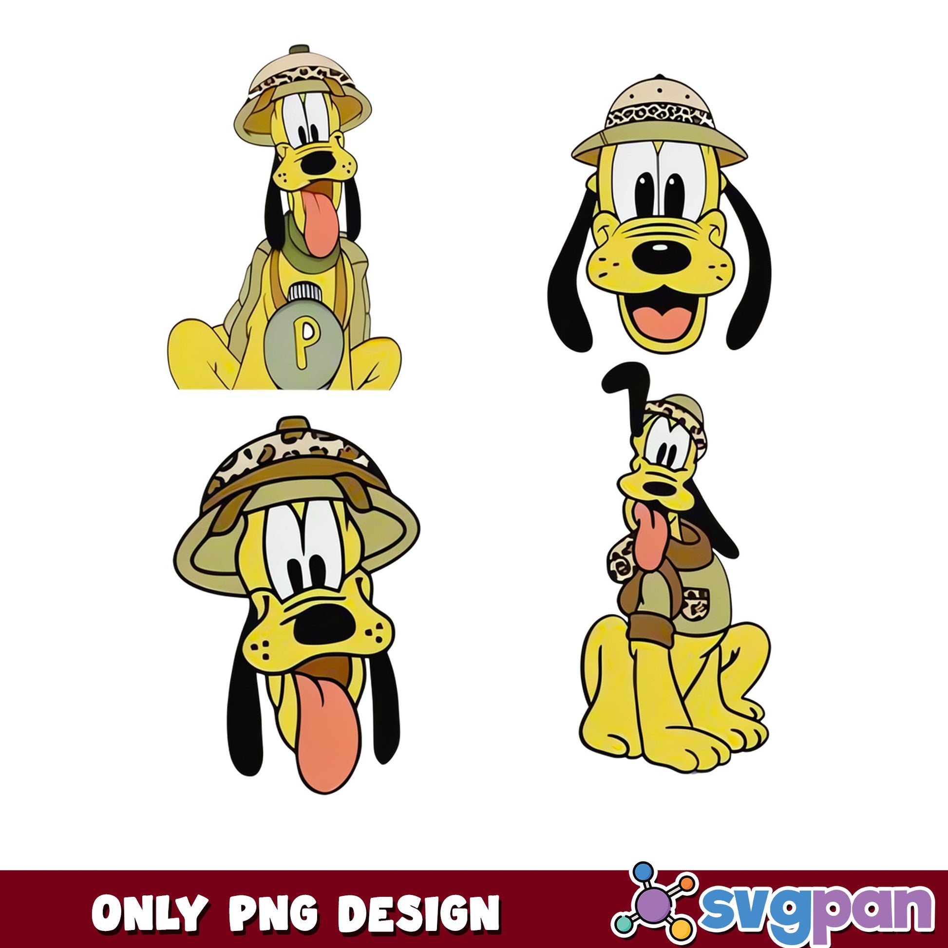 Pluto Safari Bundle PNG, Disney Dog PNG, Animal Kingdom PNG