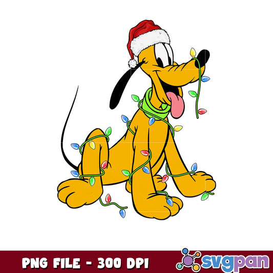 Pluto christmas light png, chistmas clipart png, cartoon png