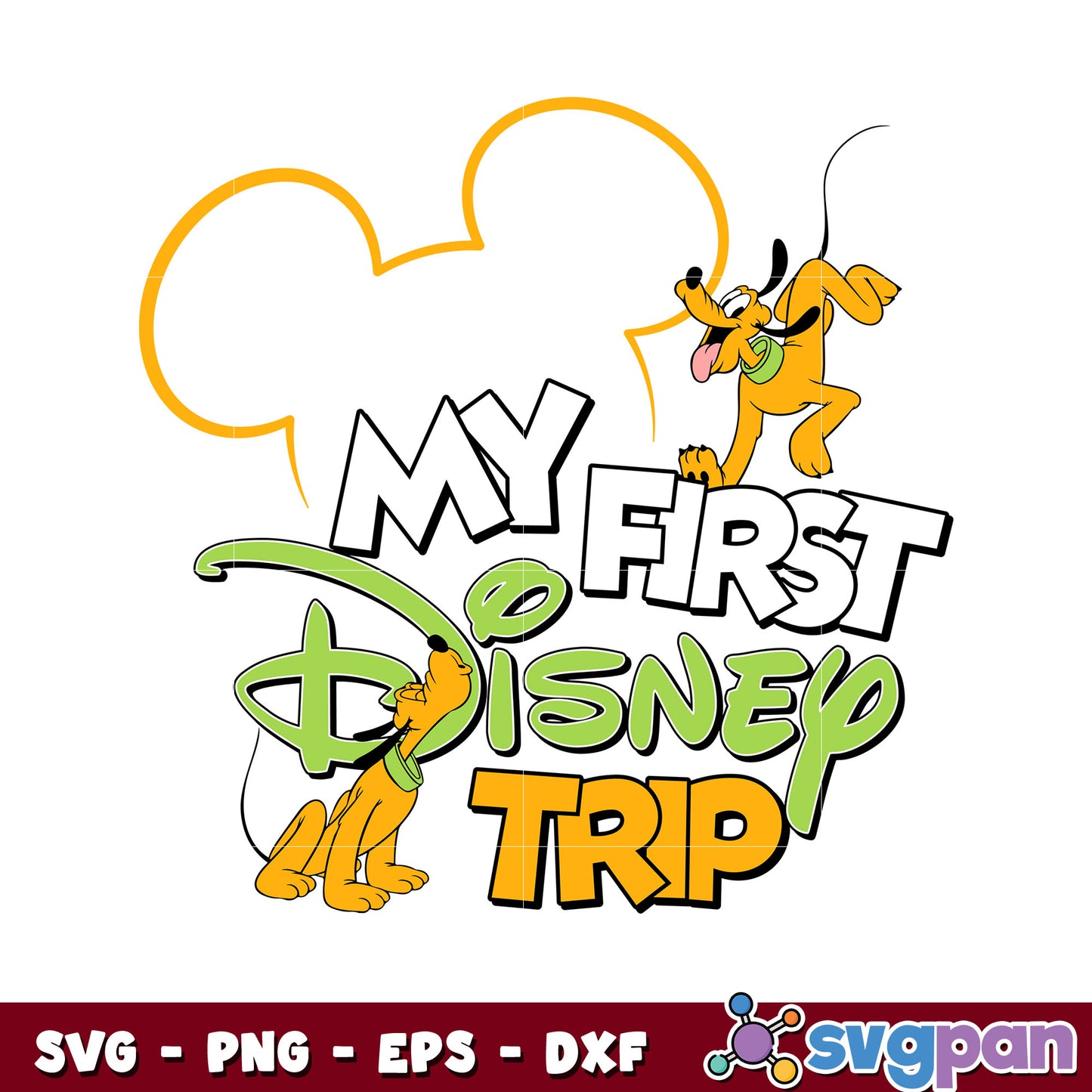 Pluto dog my First disney trip svg, mickey mouse ears svg