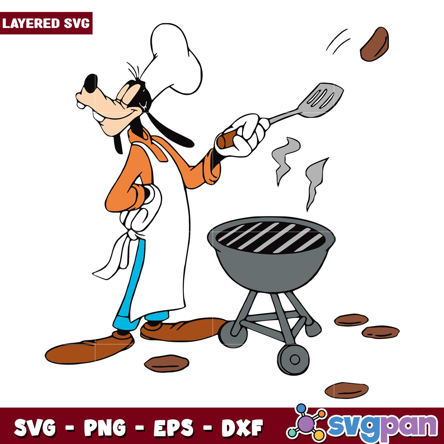 Pluto grilling meat design svg, disney characters svg, summer time svg