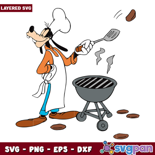 Pluto grilling meat design svg, disney characters svg, summer time svg