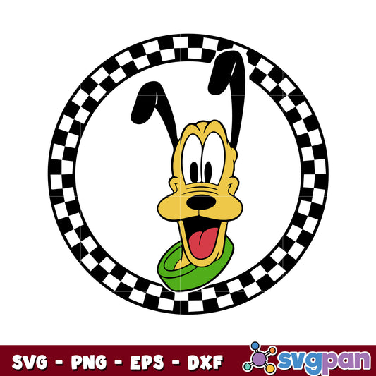 Pluto head circle disney design svg, pluto disney character​ svg