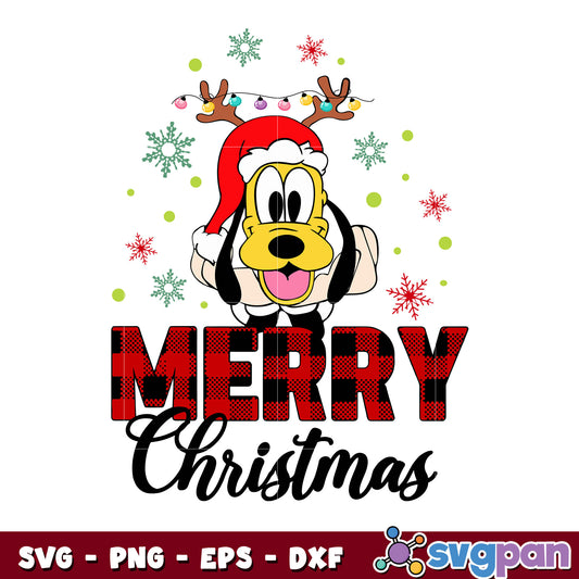 Pluto lights merry christmas hat svg