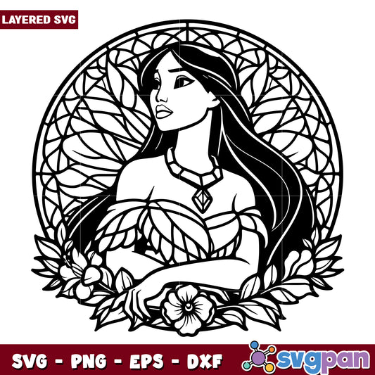 Pocahontas SVG Mandala Art