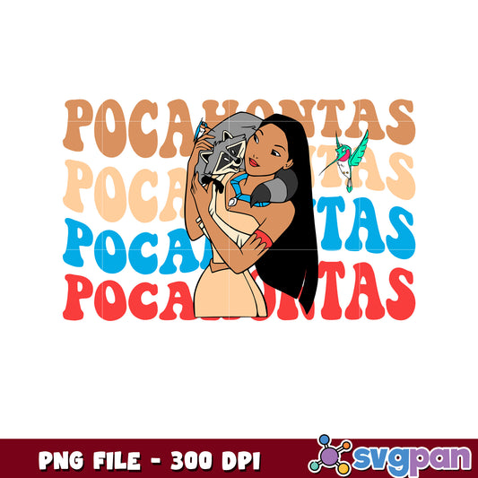 Pocahontas design png, disney plus png, disney princess png