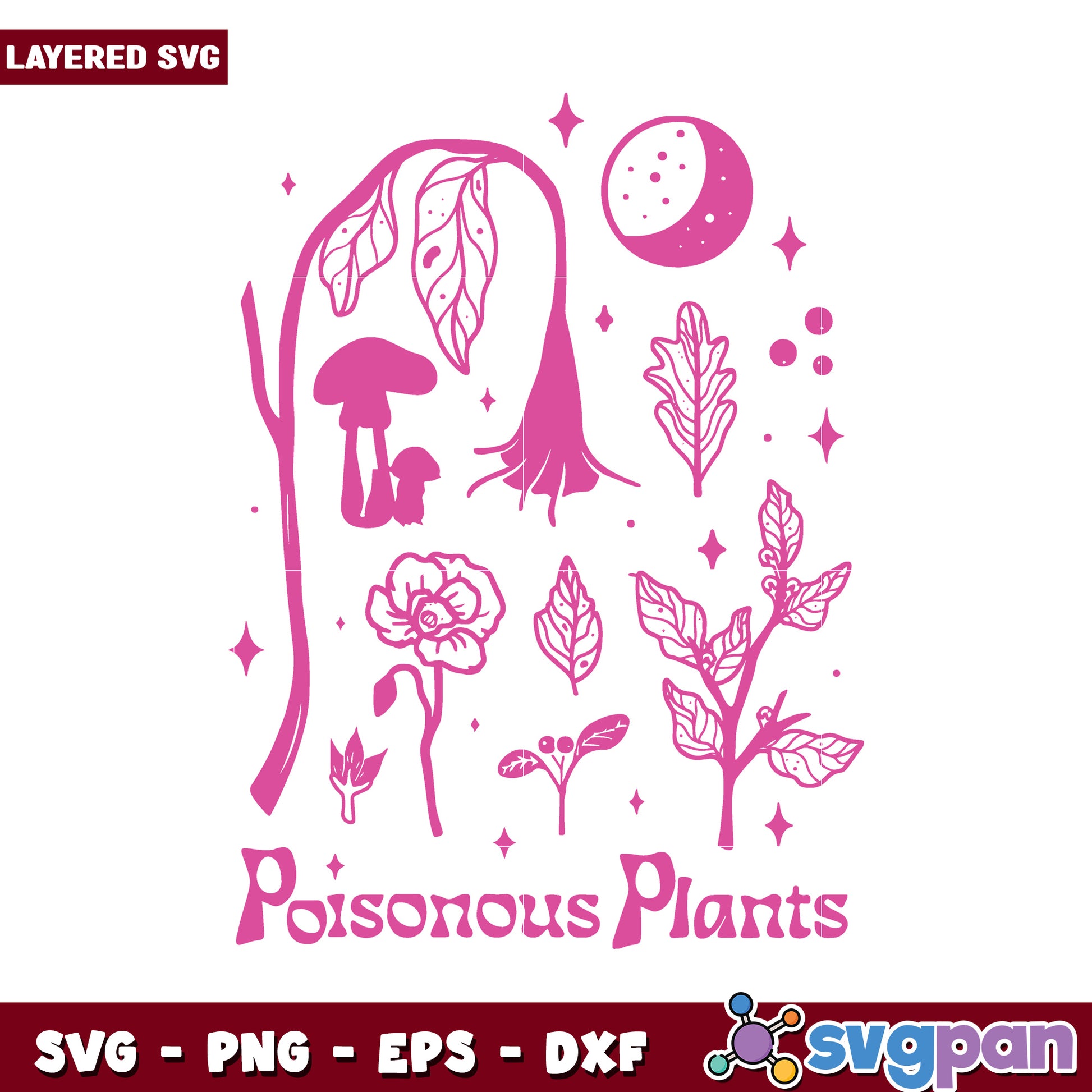 Poisonous Plants SVG Design for Creatives, Perfect for Crafts and Decor