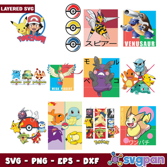 Pokemon Bundle SVG Designs for Creative Projects