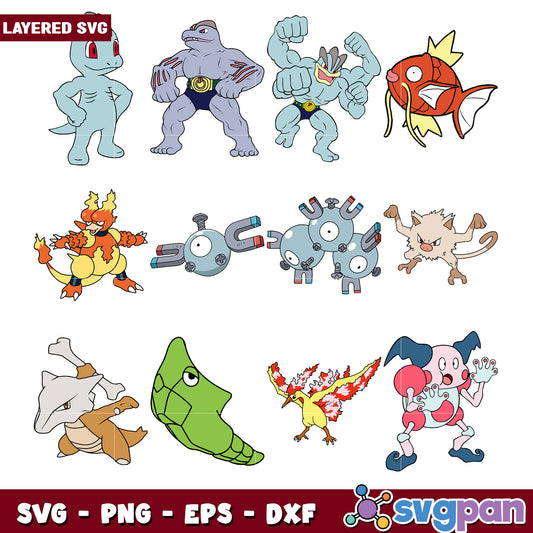 Pokemon Bundle SVG Files for Crafting Projects