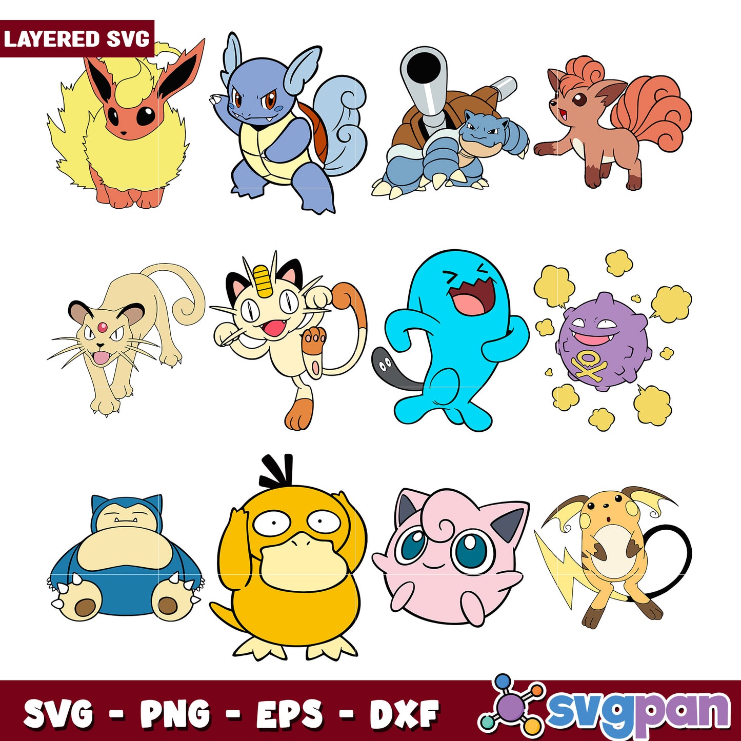 Pokemon SVG Bundle Layered Designs