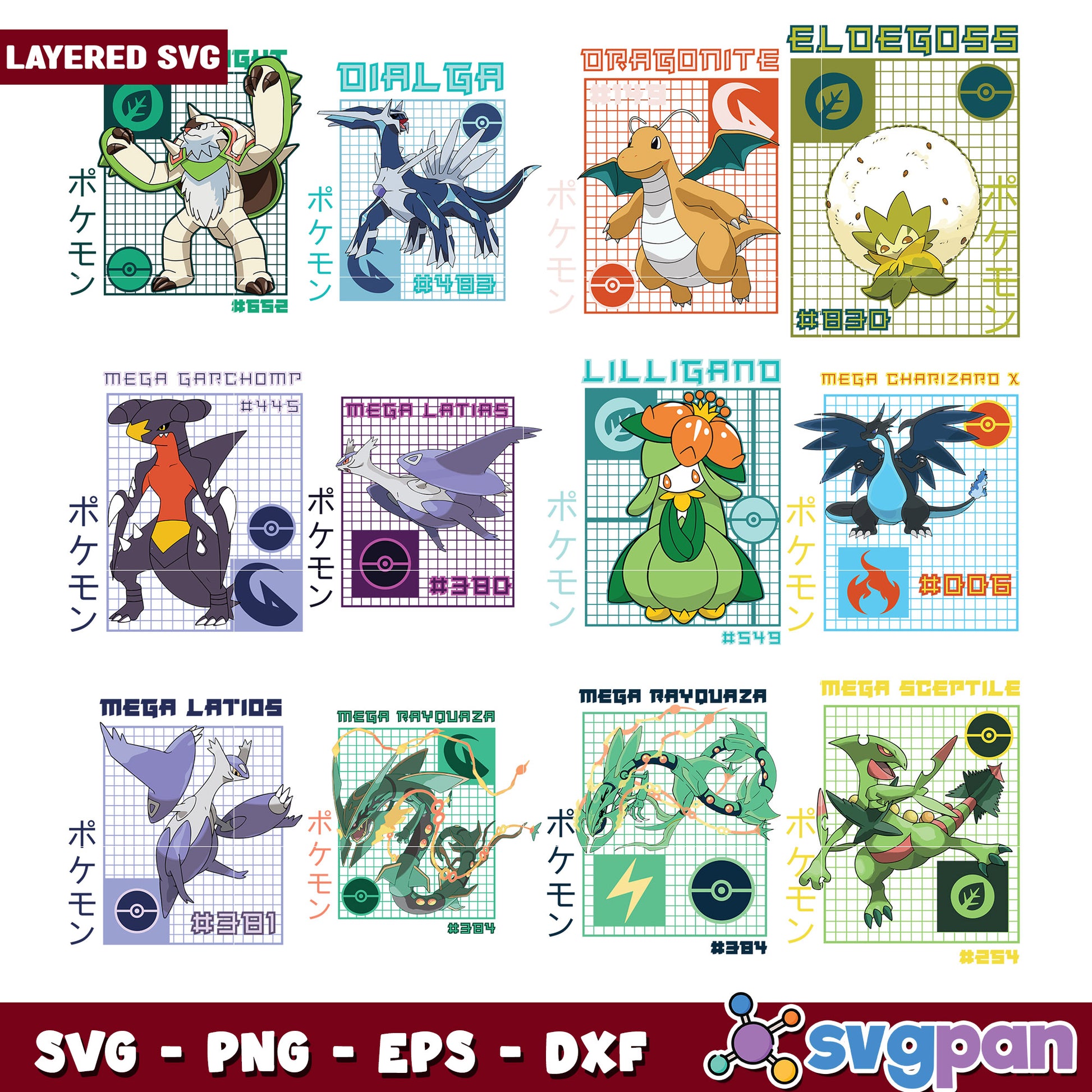 Pokemon SVG Bundle Layered Designs for Crafting