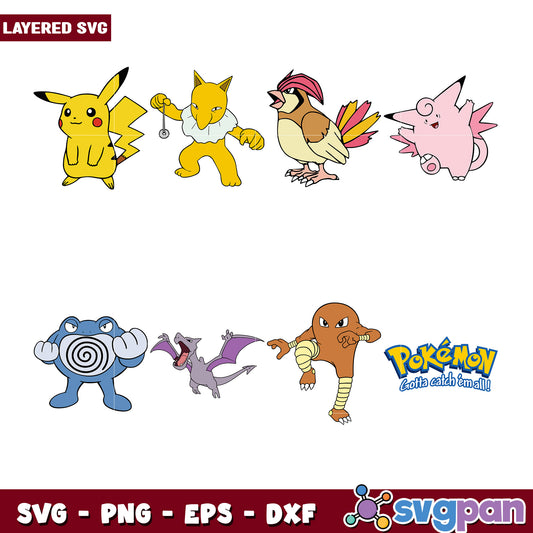 Pokemon SVG Bundle Layered Files
