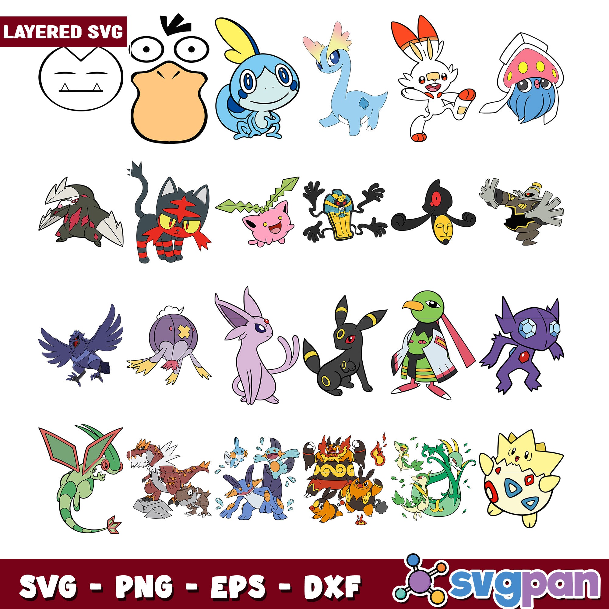 Pokemon SVG Bundle Layered PNG EPS DXF – svgpan