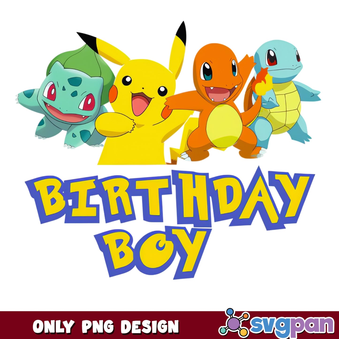 Pokemon Birthday Boy Shirt PNG, Pikachu Party PNG, Pokemon PNG