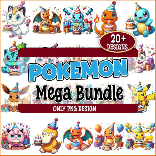 Pokemon birthday art png bundle