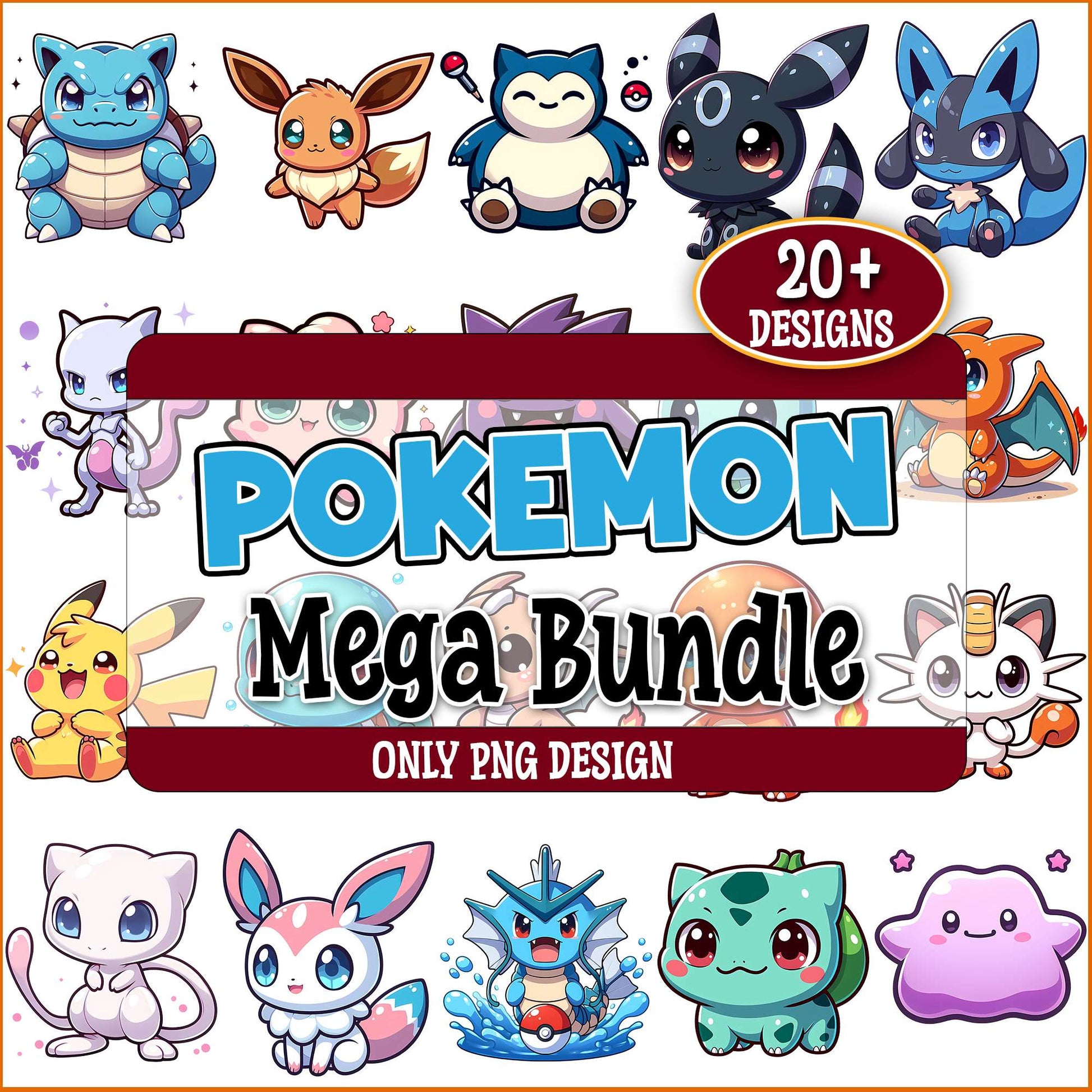 Pokemon cute art png bundle
