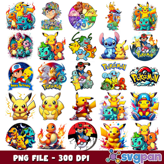 Pokemon cute design png bundle