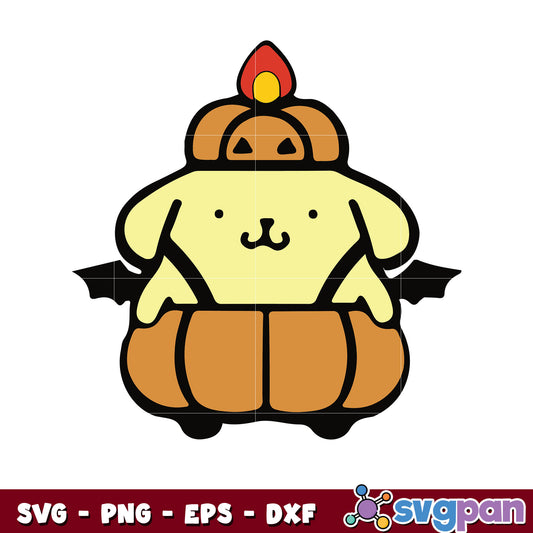 Pompompurin pumpkin halloween svg, halloween hello kitty svg