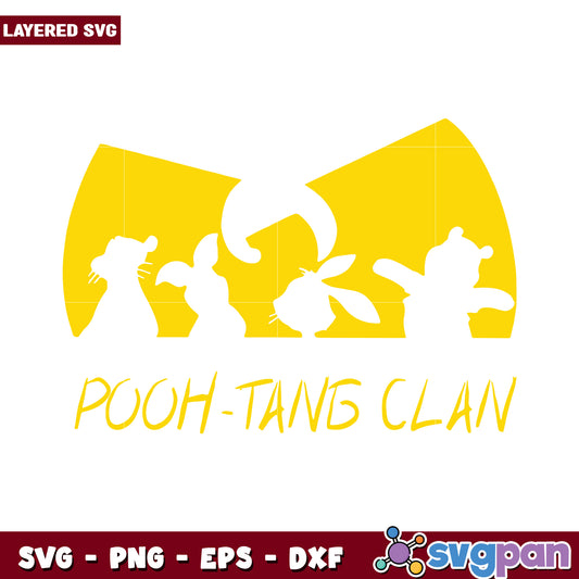 Pooh Tang Clan SVG Design for Crafters, Fun Layered Artwork File