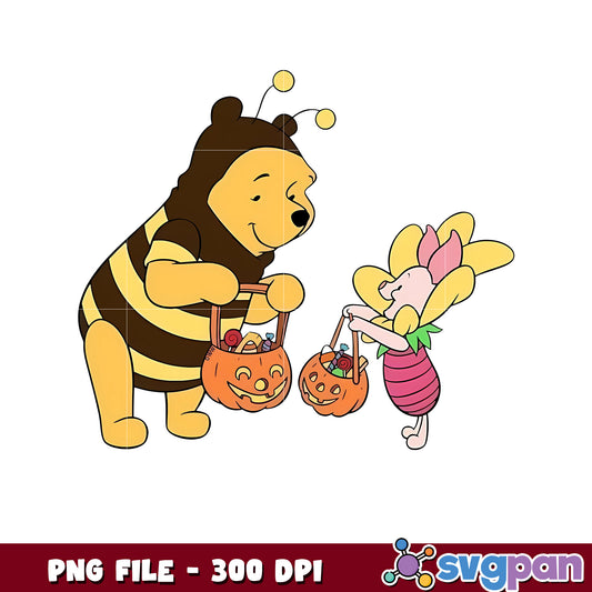 Pooh and piglet png, halloween winnie the pooh png, halloween costumes png