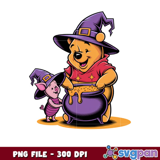 Pooh and piglet png, trick or treat png, halloween songs png