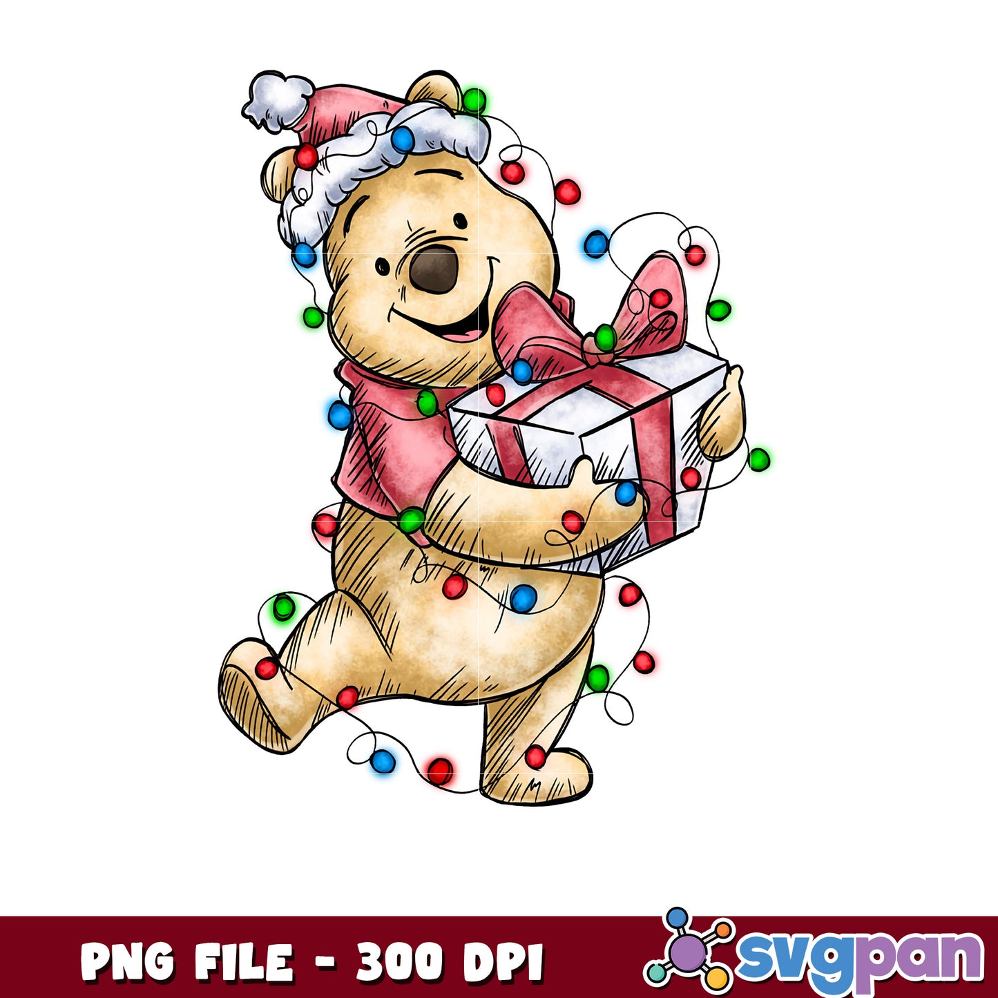 Pooh christmas png, chistmas tree​ png, disney png