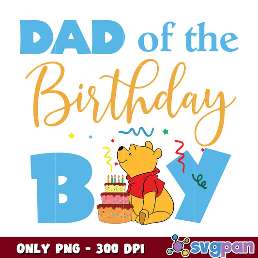 Pooh dad of the birthday boy png, winnie the pooh birthday png